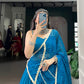 Lorenvalley Fashion Teal Pure Rayon Lace Touch Up Lehenga Choli with Dupatta | Swadesiicart