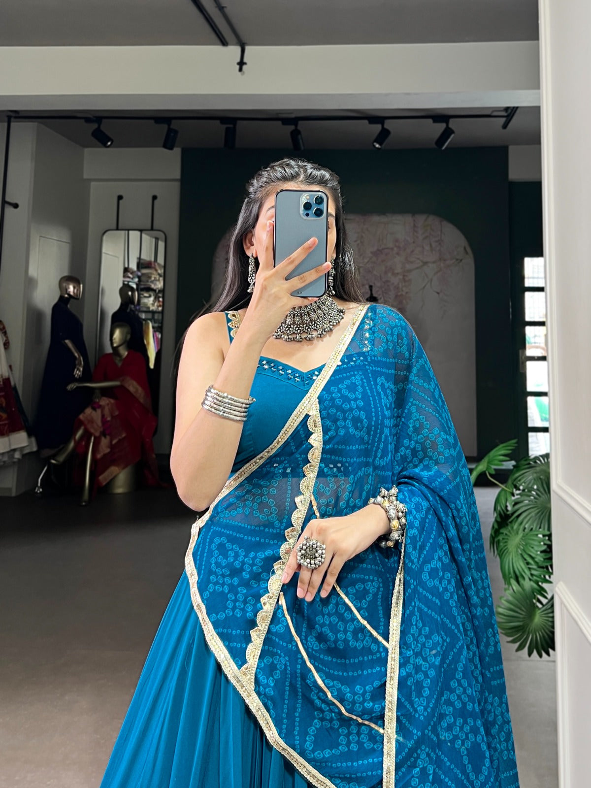 Lorenvalley Fashion Teal Pure Rayon Lace Touch Up Lehenga Choli with Dupatta | Swadesiicart