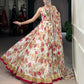 Lorenvalley Fashion White Chiffon Floral Print and Foil Print with Embossed Design with Gotta Patti Lace Touch Up Lehenga Choli with Dupatta - Swadesiicart