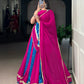 Lorenvalley Fashion Pink Tasar Silk Bandhej Print With Lace Touch Up Lehenga Choli with Dupatta | Swadesiicart