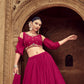 Anaita Magenta Georgette Lehenga Choli With Hand Work