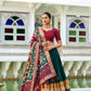 Lorenvalley Green Tussar Silk Patola Print With foil work Lehenga Choli | Swadesiicart