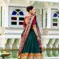 Lorenvalley Green Tussar Silk Patola Print With foil work Lehenga Choli | Swadesiicart