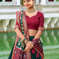 Lorenvalley Green Tussar Silk Patola Print With foil work Lehenga Choli | Swadesiicart