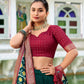 Lorenvalley Green Tussar Silk Patola Print With foil work Lehenga Choli | Swadesiicart