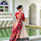 Lorenvalley Offwhite Tussar Silk Patola Print With foil work Lehenga Choli | Swadesiicart