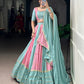 Lorenvalley Fashion Pure Rayon with Georgette Sequins and Thread Embroidery Work With Lace Touch Up Lehenga Choli with Dupatta | Swadesiicart