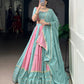 Lorenvalley Fashion Pure Rayon with Georgette Sequins and Thread Embroidery Work With Lace Touch Up Lehenga Choli with Dupatta | Swadesiicart