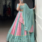 Lorenvalley Fashion Pure Rayon with Georgette Sequins and Thread Embroidery Work With Lace Touch Up Lehenga Choli with Dupatta | Swadesiicart