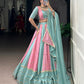 Lorenvalley Fashion Pure Rayon with Georgette Sequins and Thread Embroidery Work With Lace Touch Up Lehenga Choli with Dupatta | Swadesiicart
