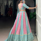 Lorenvalley Fashion Pure Rayon with Georgette Sequins and Thread Embroidery Work With Lace Touch Up Lehenga Choli with Dupatta | Swadesiicart