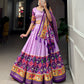 Lorenvalley Lavender Tussar Silk Patola Print With foil work Lehenga Choli with Dupatta | Swadesiicart