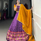 Lorenvalley Purple Tussar Silk Bandhej and Patola Print with Foil Work Lehenga Choli with Dupatta | Swadesiicart