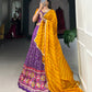 Lorenvalley Purple Tussar Silk Bandhej and Patola Print with Foil Work Lehenga Choli with Dupatta | Swadesiicart