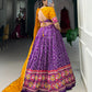 Lorenvalley Purple Tussar Silk Bandhej and Patola Print with Foil Work Lehenga Choli with Dupatta | Swadesiicart