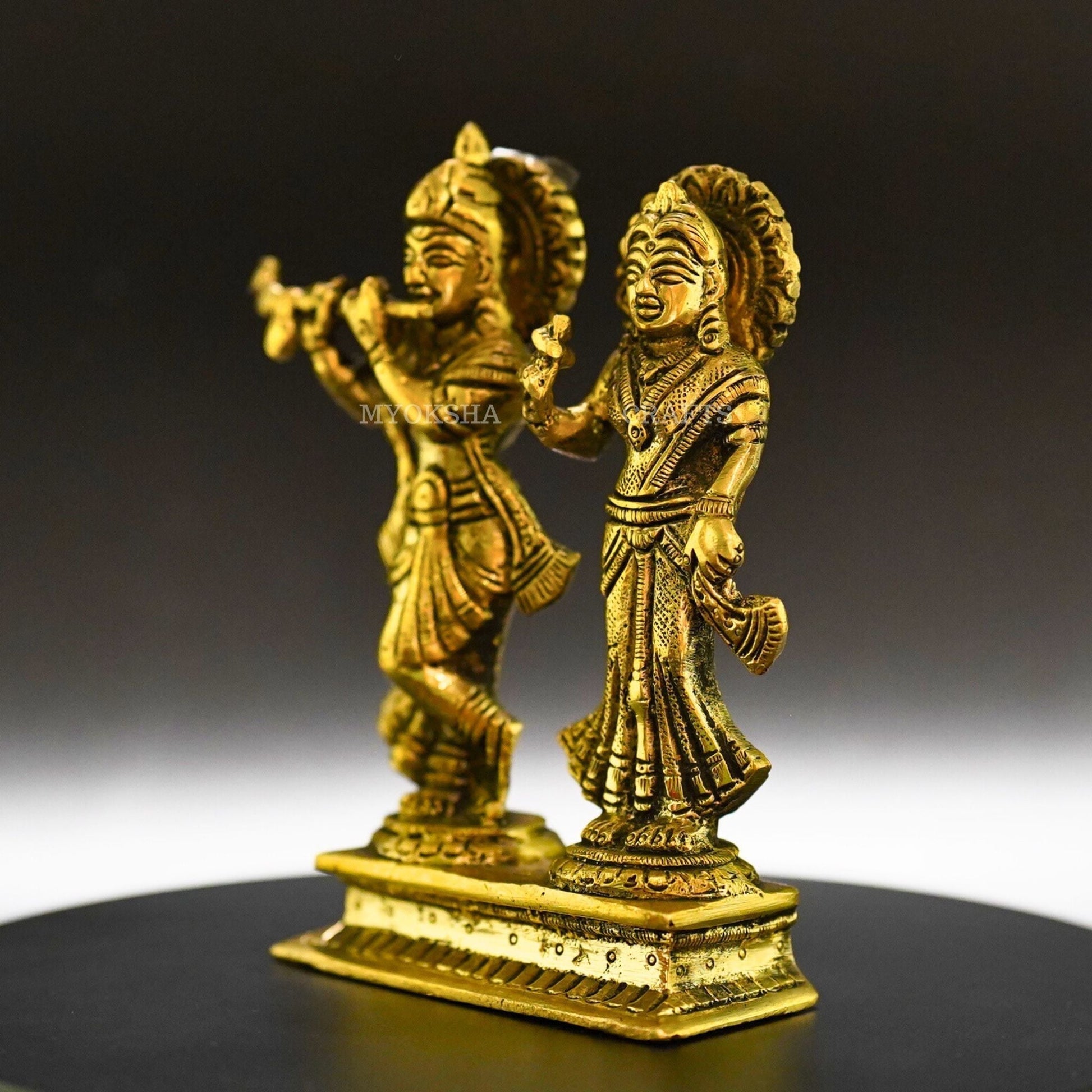 Radha Krishna Brass Idol - 4