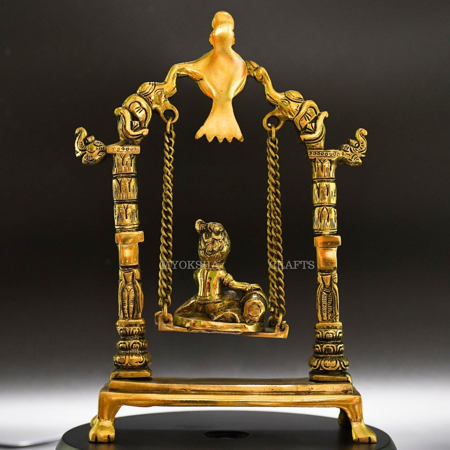 Little Krishna in Jhula idol - Enchanting Blessings for Homes - 3