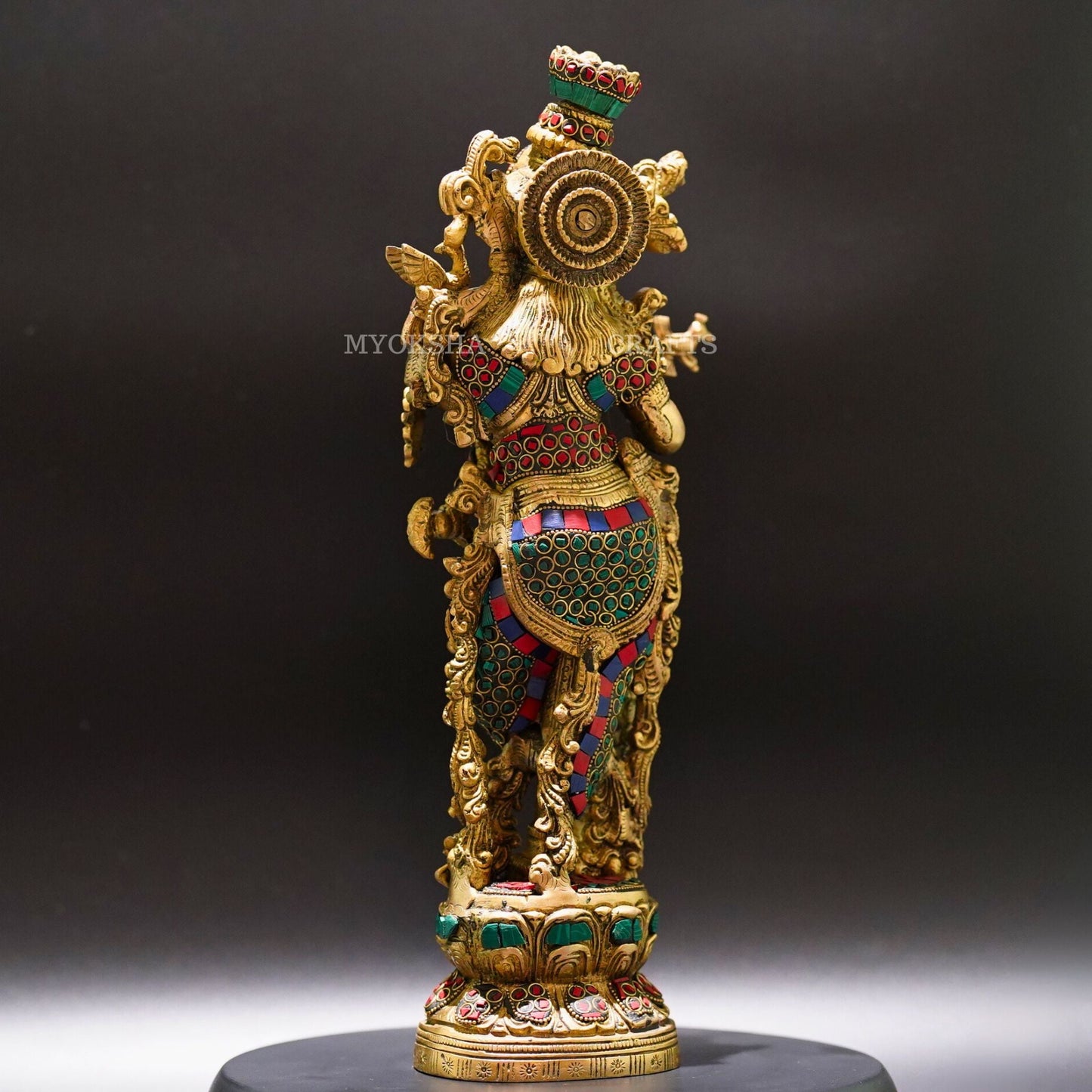 Brass Standing Krishna Idol - Divine Presence of Love and Wisdom - 3