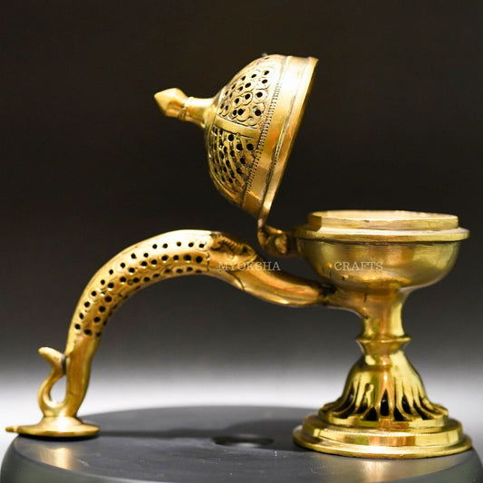 Brass Dhoop Dhan - Divine Offering for Ritualistic Fragrance and Purification - 1