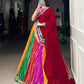 Lorenvalley Fashion Multicolor Georgette Leheriya Print with Embossed Design Lace Touch Up Lehenga Choli with Dupatta | Swadesiicart