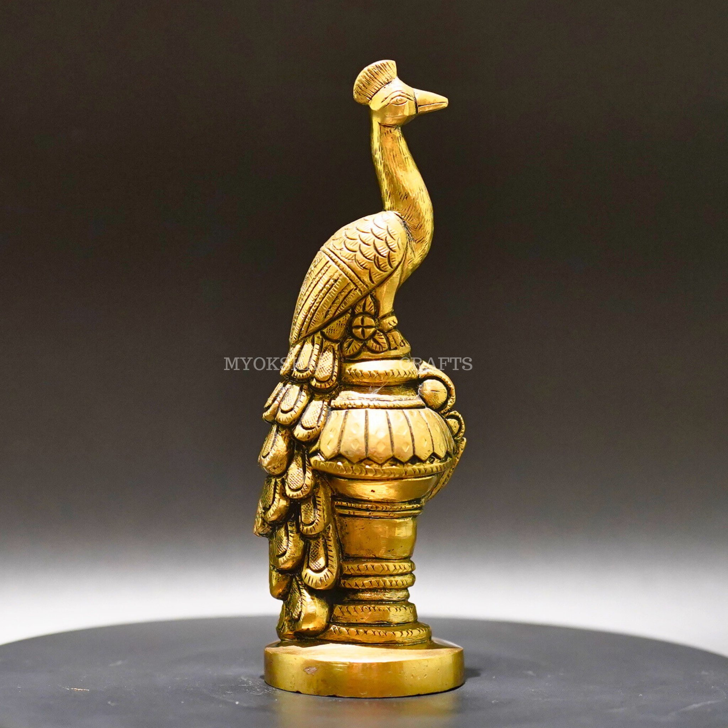 Brass Peacock Idol - Sacred Symbol of Beauty and Grace - Swadesiicart