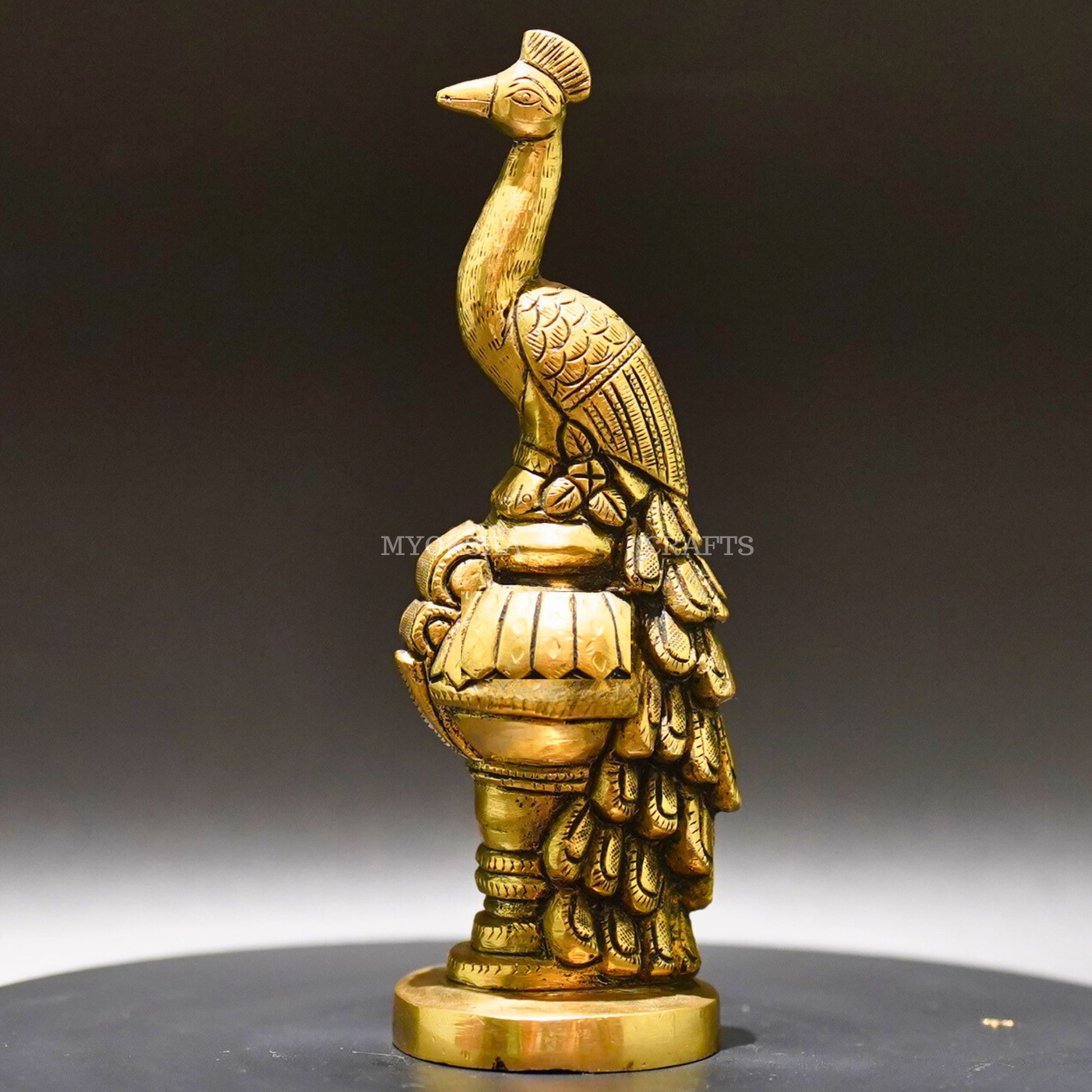 Brass Peacock Idol - Sacred Symbol of Beauty and Grace - Swadesiicart