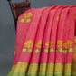 Baby Pink Colour With Leaf Green Blouse Cotton Brasso Saree By Gayathri Reddy Designer Studio | Swadesiicart