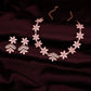 Tehzeeb Creations Baby Pink Colour Star Design Stone Studded Necklace With Earrings - Swadesiicart