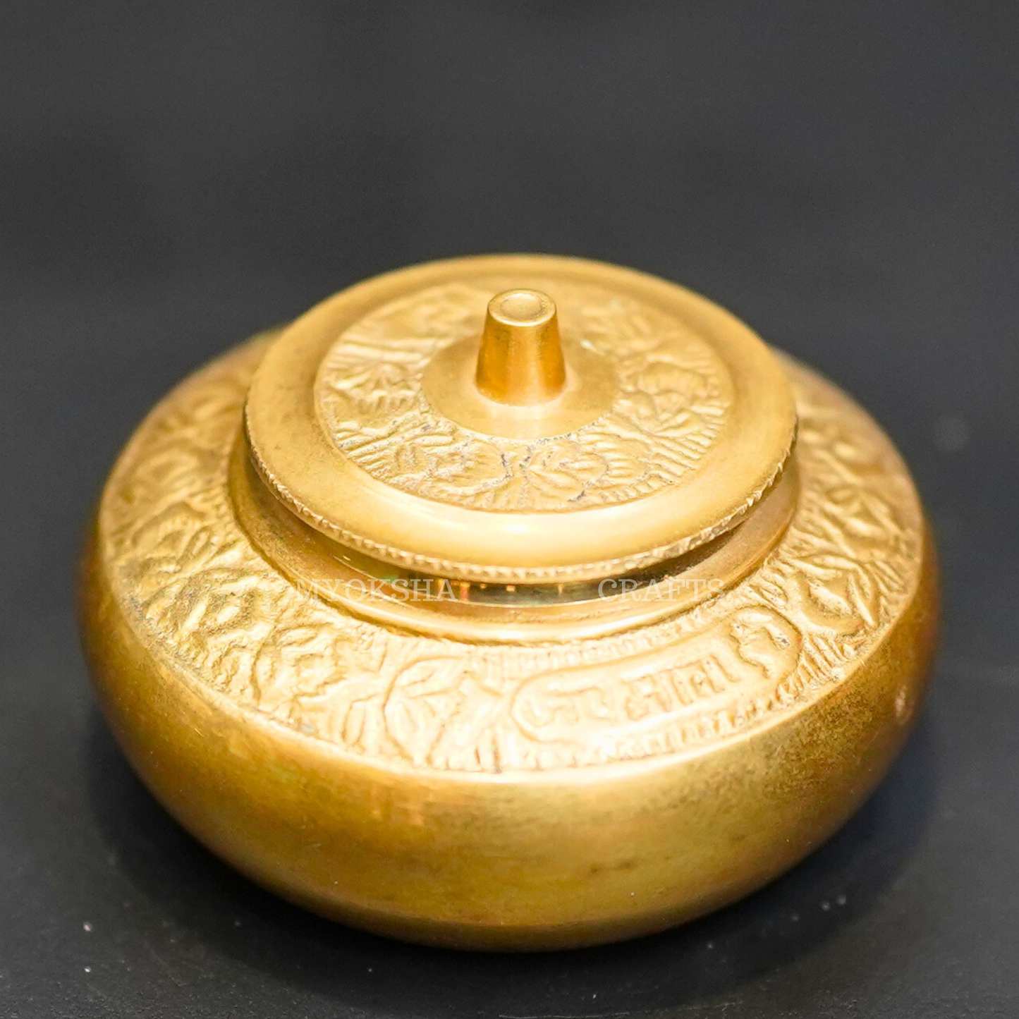 Brass kumkum Box - Swadesiicart