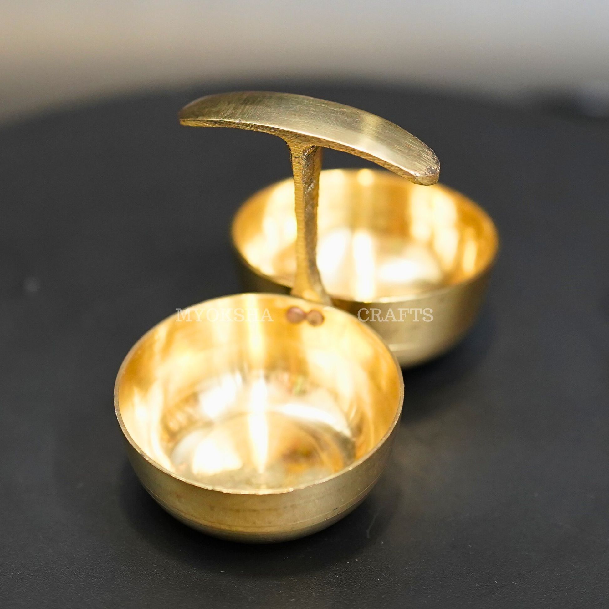 Brass Haldi & Kumkum Holder - Swadesiicart
