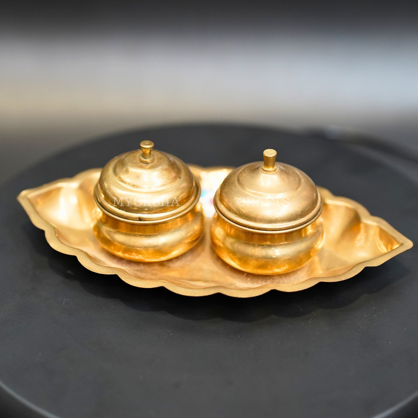 Brass Haldi Kumkum Holder - Swadesiicart