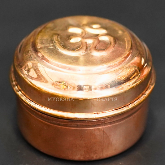 Copper Kumkum Box - Swadesiicart