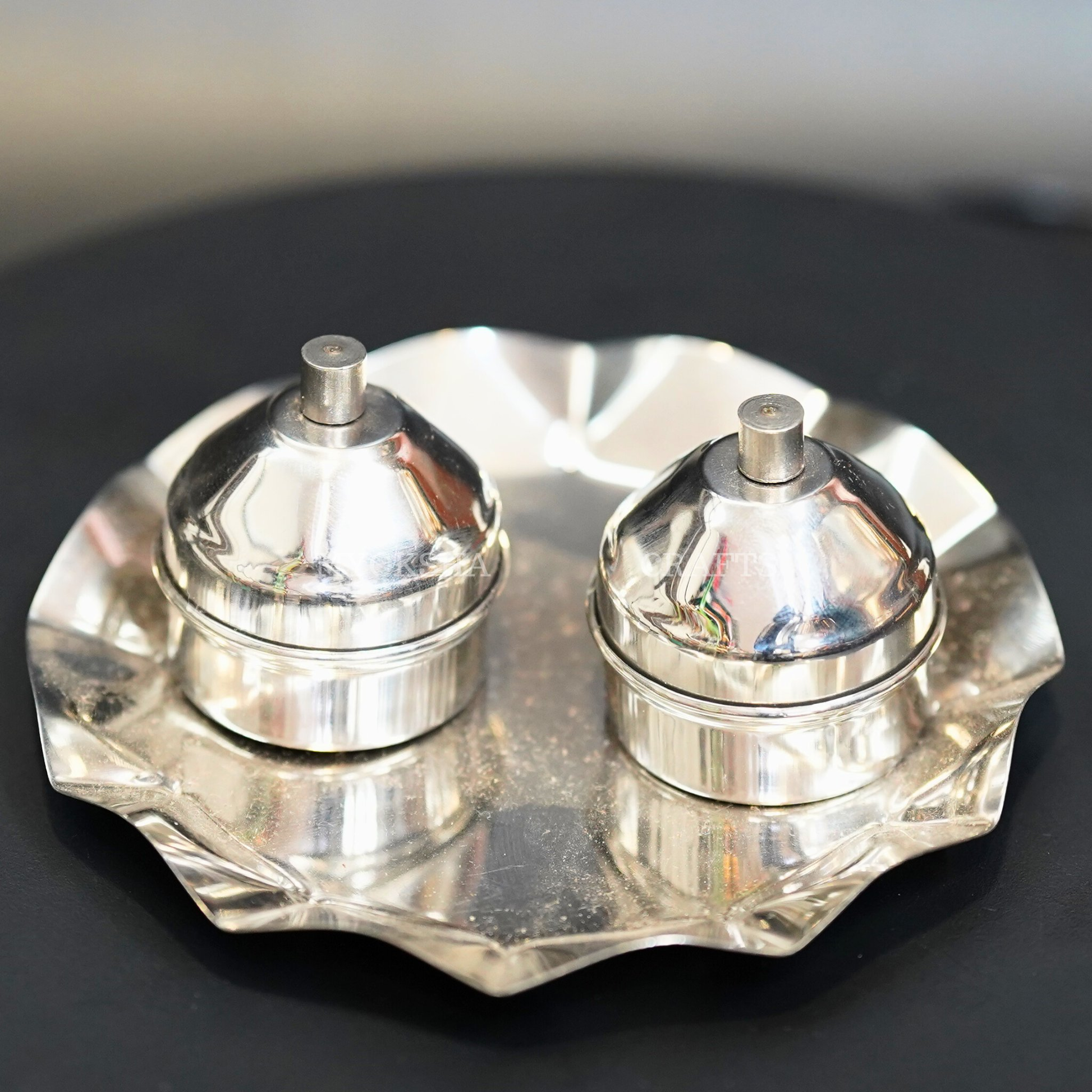 Stainless Steel Haldi Kumkum Holder - Swadesiicart