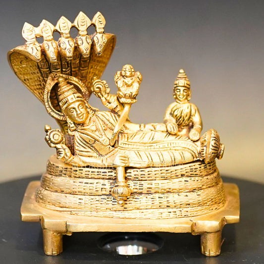 Brass Anantha Shayana Vishnu Idol - Swadesiicart