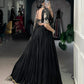 Lorenvalley Fashion Black Pure Rayon Embossed Design Lace Border Lehenga Choli with Dupatta | Swadesiicart