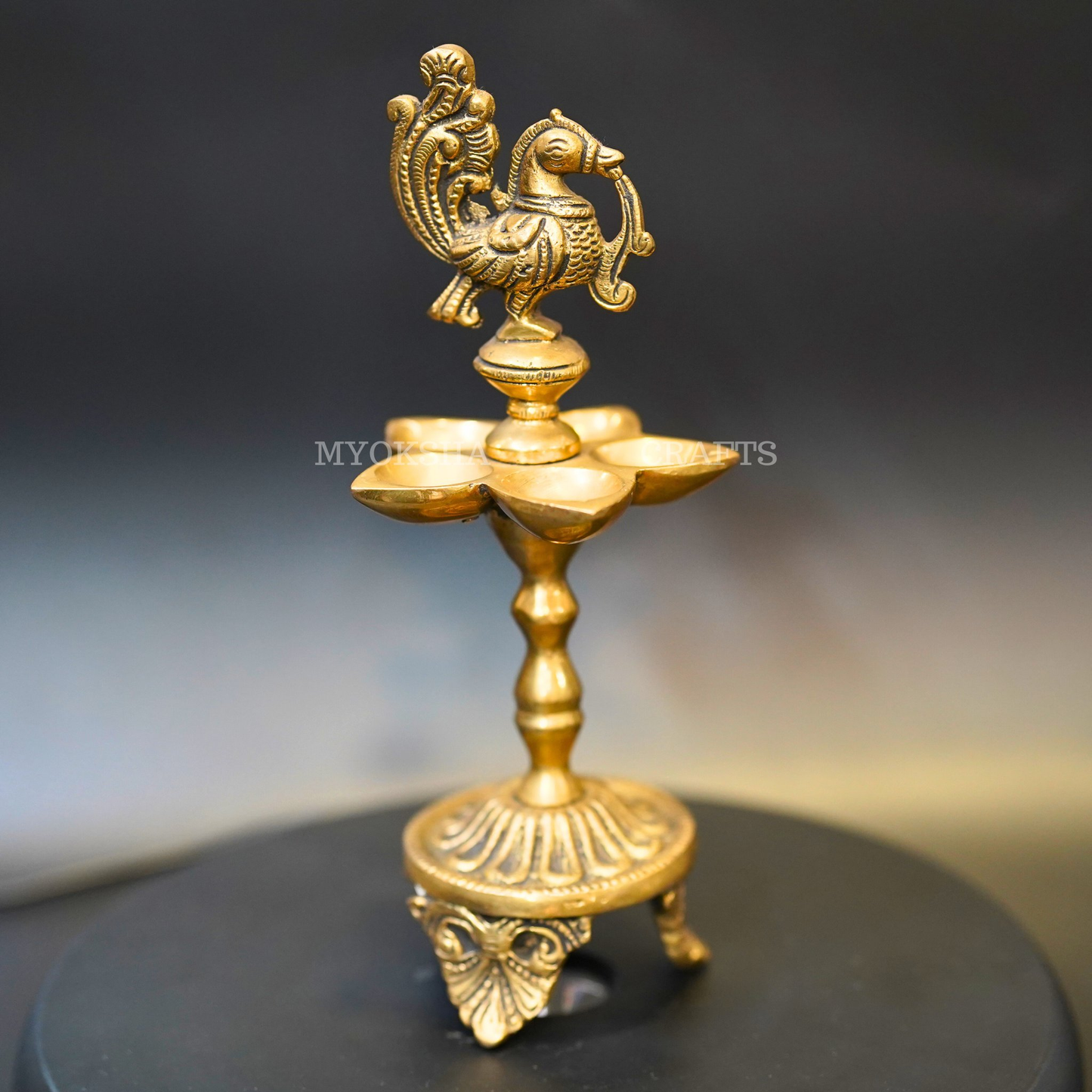 Brass Peacock Oil Wick Diya - Swadesiicart