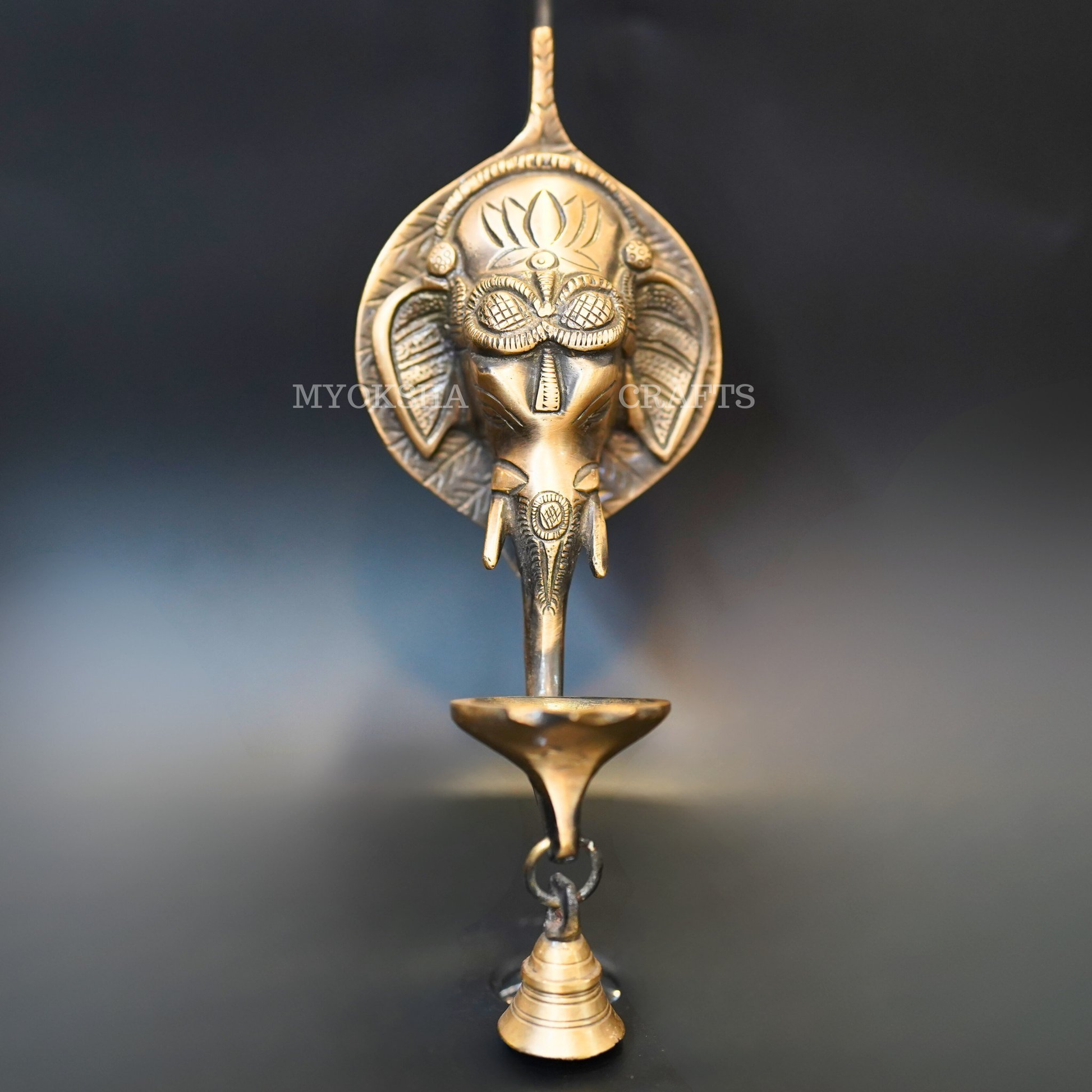Brass Ganesha Wall Diya - Swadesiicart