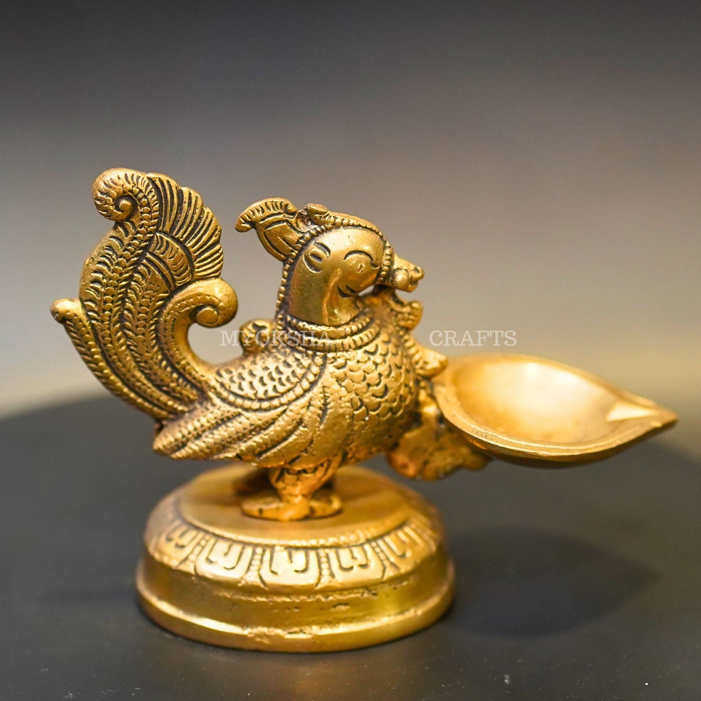 Brass Peacock Diya - Swadesiicart