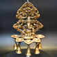 Brass Ganesha Wall Diya: Five Oil Wick - Swadesiicart