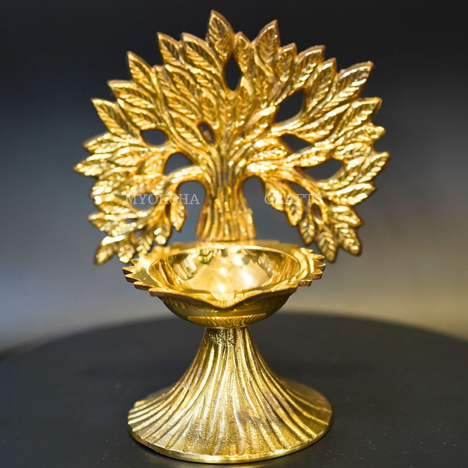 Brass Tree Design Diya - Swadesiicart