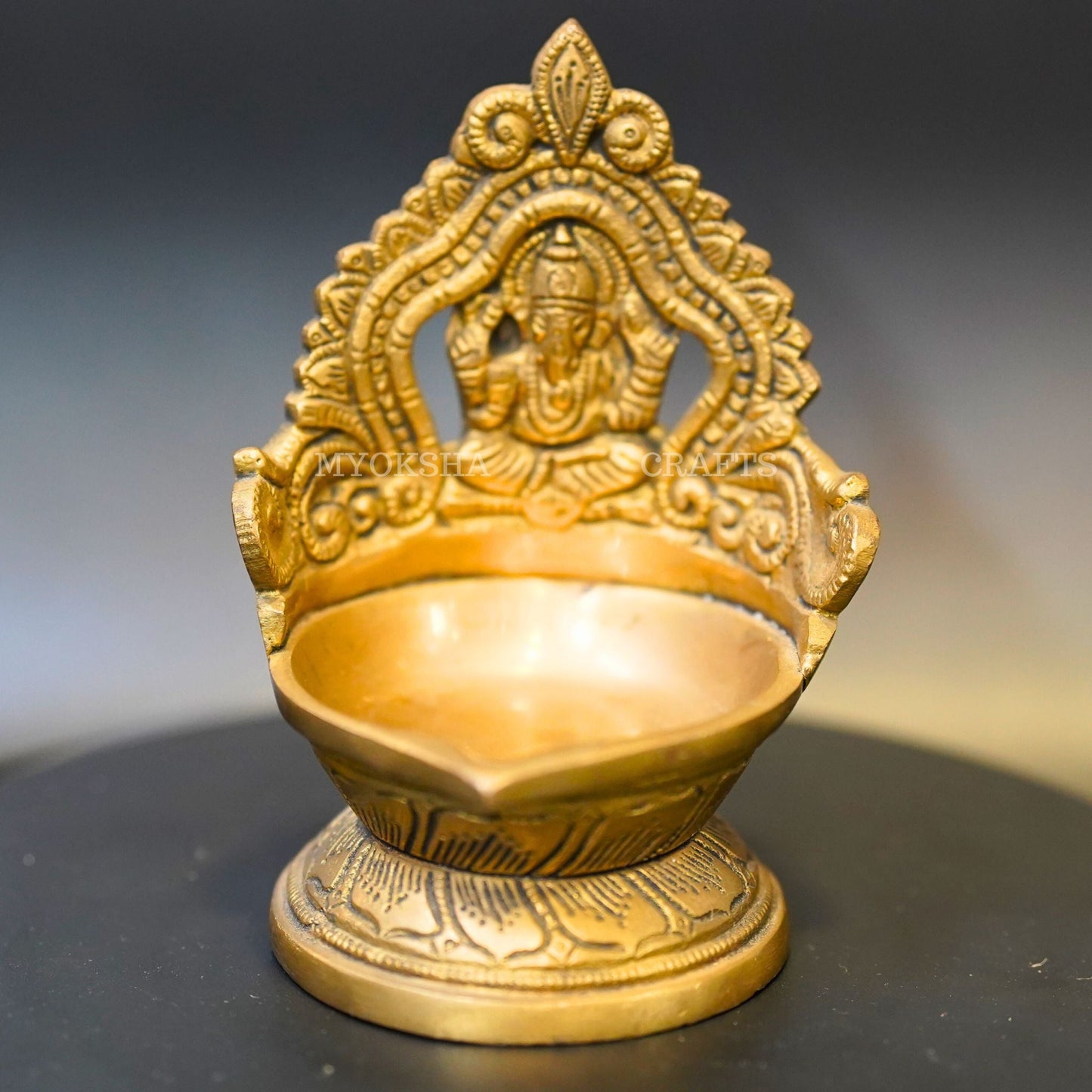 Brass Ganesha Diya - Swadesiicart