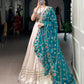 Lorenvalley Fashion Offwhite Pure Rayon Lace Touch Up Lehenga Choli with Dupatta | Swadesiicart