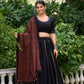 Lorenvalley Black Pure Cotton Plain With Gota Patti Touch Up Lehenga Choli | Swadesiicart