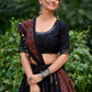 Lorenvalley Black Pure Cotton Plain With Gota Patti Touch Up Lehenga Choli | Swadesiicart