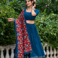 Lorenvalley Firozi Pure Cotton Plain With Gota Patti Touch Up Lehenga Choli | Swadesiicart