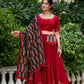 Lorenvalley Maroon Pure Cotton Plain With Gota Patti Touch Up Lehenga Choli | Swadesiicart