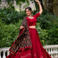 Lorenvalley Maroon Pure Cotton Plain With Gota Patti Touch Up Lehenga Choli | Swadesiicart