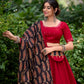 Lorenvalley Maroon Pure Cotton Plain With Gota Patti Touch Up Lehenga Choli | Swadesiicart