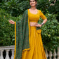 Lorenvalley Mustard Pure Cotton Plain With Gota Patti Touch Up Lehenga Choli | Swadesiicart