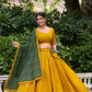 Lorenvalley Mustard Pure Cotton Plain With Gota Patti Touch Up Lehenga Choli | Swadesiicart